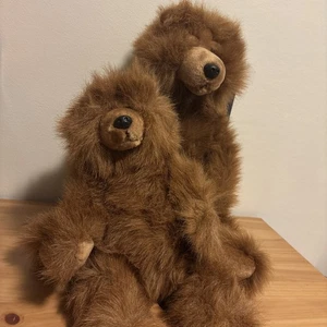 Lot Of 2 Vintage GRIZZ Plush Grizzly Teddy Bear 15 & 10 Inch by Russ Berrie VGC - Picture 1 of 14