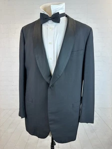 Vintage Brooks Brothers Men's Black Formal Shawl Collar Tuxedo Suit 44L 38X31 - Picture 1 of 21
