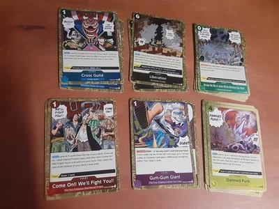 Lot of 16 - ONE PIECE TCG - EVENT CARDS - Rare ALL FOIL Gold Border - Image 1 of 2