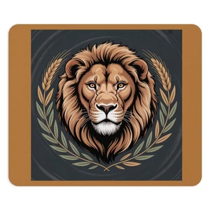 Regal Lion Mouse Pad | Animal Lover Gift, Home Office Decor - Picture 1 of 9