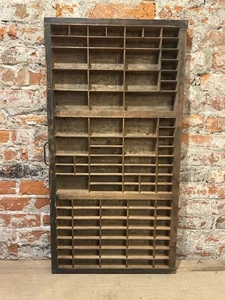Antique Vintage Primitive Wooden Printers Drawer Letterpress Shadow Box Tray TJ6 - Picture 1 of 14