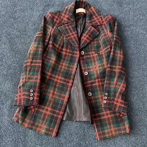 Traje Falda Pendleton Vintage Mujer 8 Rojo Verde Tartán Cuadros Lana Virgen EE. UU. 80s - Imagen 1 de 13