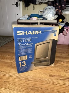 BRAND NEW Sharp 13VT-K100 Retro Gaming CRT 13" TV/VCR/VHS Player Combo UNOPENED - Picture 1 of 6