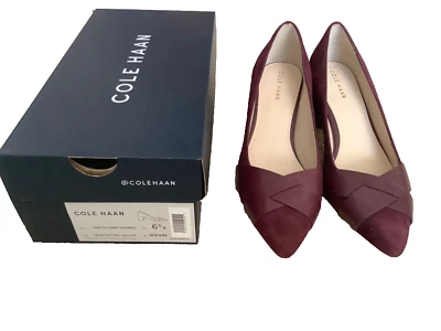 NWT Cole Haan Carlee Pump (55 MM) shoes color: Winetasting suede leather size6.5 - Image 1 of 4