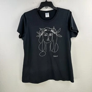 Pablo Picasso Tshirt Mens L Black Artwork Drawing Girl Indie NYC Minimalist Gift - Picture 1 of 7