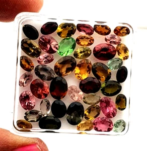 Natural Multi Tourmaline Oval Cut Loose Gemstone 22 Pcs 3.50*5-5.50*7 MM 10 CT - Picture 1 of 5