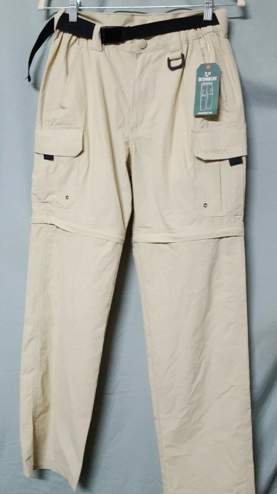 Pantalones cortos convertibles Outdoor Life caqui para hombre MEDIDA REAL 30" X 31  Foto 1 de 4