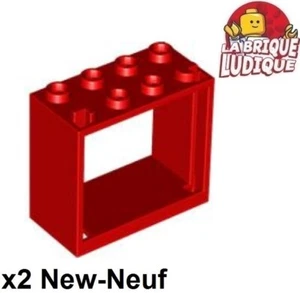 Lego 2x window fenêtre large épaisse 2x4x3 Hollow Studs rouge/red 60598 NEUF - Imagen 1 de 1