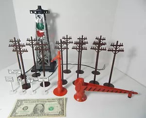¿De colección? ¿años 50-1960? Señales Marx escala O RR postes de potencia barracadas torre de luz - Imagen 1 de 11