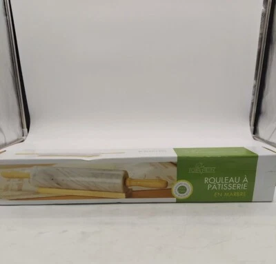 Brand New-Original Fox Run Marble Rolling Pin, White (4050) - Image 1 of 4