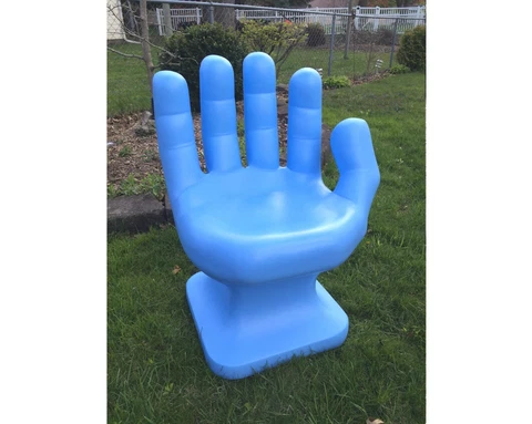 Light Blue Right HAND SHAPED CHAIR 32" tall adult size 70's Retro iCarly NEW Cover