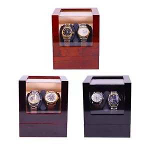 Automatic Rotation 2+0 Watch Box Double Watch Winder Storage Display Case Gift - Picture 1 of 34