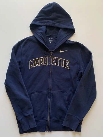 Nike Marquette Golden Eagles Hoodie Mens Small Blue Full Zip Sweatshirt NCAA Cover