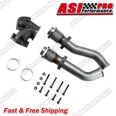 Exhaust Up Pipes & Gaskets For 1999.5-2003 2002 Ford Super Duty 7.3L Powerstroke Foto 1 de 4
