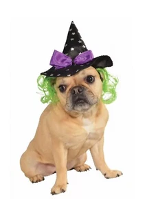 NEW Rubies Pet Shop Boutique Halloween Witch Hat With Hair Dog Costume Size M/L - Picture 1 of 6