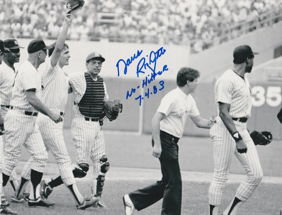 DAVE RIGHETTI  NEW YORK YANKEES  NO-HITTER 7-4-83  ACTION SIGNED 8x10 - Image 1 of 1