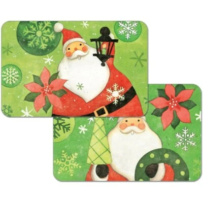 Plastic Placemats Christmas  Reversable CounterArt  (Set of 4) Jolly Ole Man  - Image 1 of 2