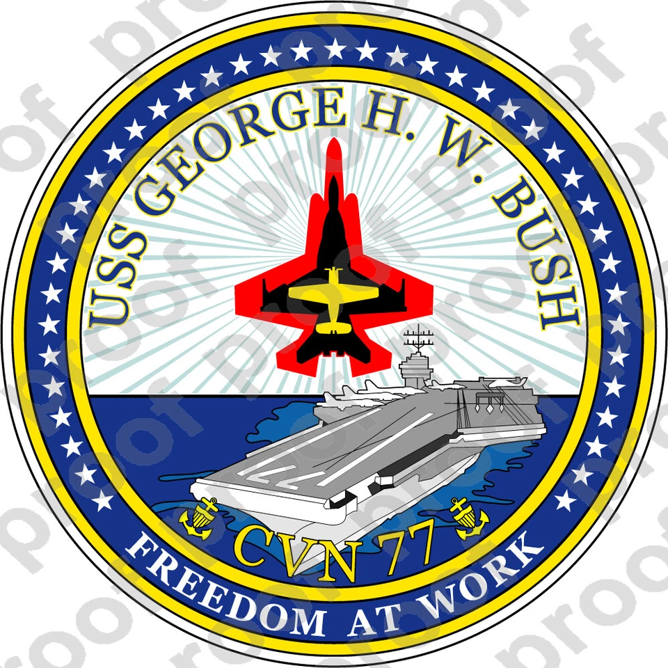 STICKER USN US NAVY CVN 77 USS GEORGE H W BUSH v2