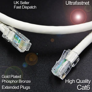 50 cm Cat6 BT Sky Modem Router Cable RJ12 Twisted Pair Fits RJ11 Sockets white - Picture 1 of 5