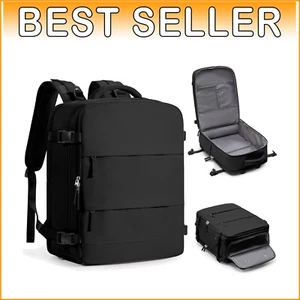 Versatile Large Black Backpack with Shoe Compartment for Frequent Travelers - Picture 1 of 9