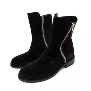 Stivali Chelsea Amiri skinny stack increspati cerniera laterale scamosciati taglia 9 42 neri - Foto 1 di 11
