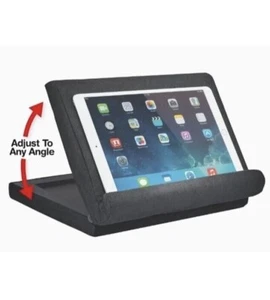 Pillow Pad Soft Tablet Stand Fold Away Multi-Angle Storage Drawer Grey ASOTV NEW - Picture 1 of 4