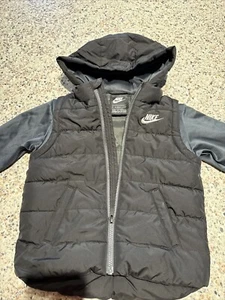 Nike Air INSULATED PUFFER VEST JACKET COAT BOY 4T BLACK - Picture 1 of 4