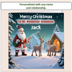Personalised Christmas Card Son Grandson Daughter Granddaughter Xmas GEN10 - Picture 1 of 6