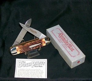 Remington R4356 Bullet Knife "Bush Pilot 1993" Inscribed Blade Packaging,Papers - Picture 1 of 12