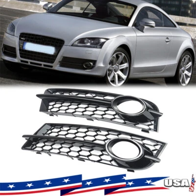 For 2006-2014 Audi TT 8J Chrome Ring Grill Front Bumper Fog Light Grille LH+RH Foto 1 de 4