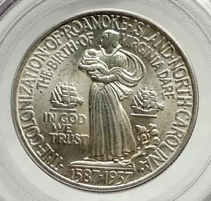 1937 ROANOKE Sr Walter Raleign COMMEMORATIVE Silver Half Dollar Coin PCGS i76452 - Picture 1 of 5