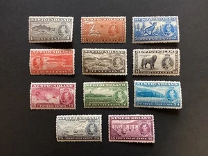 NEWFOUNDLAND 1937 Coronation Pictorials Long Set to 48c hm (A508) - Picture 1 of 2