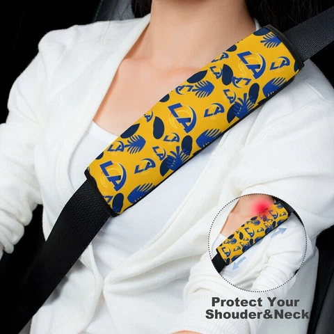 Los Angeles Rams 2pcs Car Seat Belt Pad Printed Shoulder Pad Cover Universal Cover