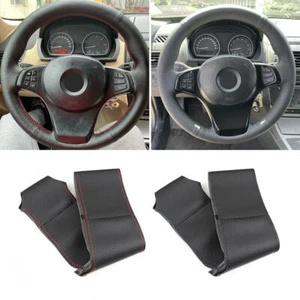 Cubierta de volante de cuero cosidas a mano para BMW X3 E83 2003-2010 X5 E53 2004-2006 - Imagen 1 de 21