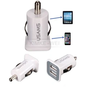Biały podwójny port 3.1A USB ładowarka samochodowa adapter do Samsung Galaxy S5 / 4 Note 2 3 - Zdjęcie 1 z 1