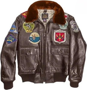 Giubbotto Top Gun Style Navy G-1 Tom Cruise Film Made IN USA Cockpit - Foto 1 di 3