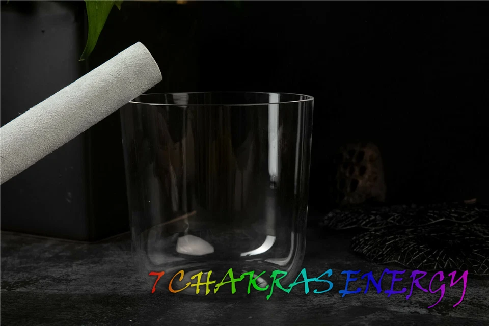 clear pure crystal singing bowl 7" perfect B 3rd octave deep tones sound healing - Image 1 of 1