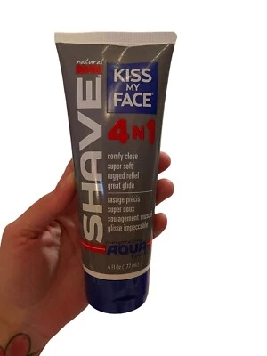 TOTALMENTE NUEVO Kiss My Face Natural Hombre Hombres Crema de Afeitar 4 en 1 Vigorizante Aqua 6oz. Foto 1 de 4