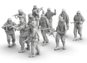 1/72 WWII German Soldier 11pcs Miniature Vegetative Man Model 3D Printed - Bild 1 von 5