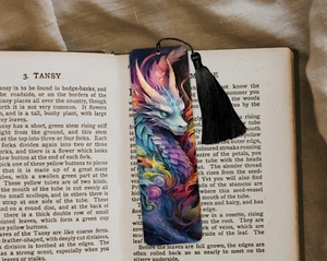 Colourful Dragon Aluminium Bookmark, Tassel Bookmark, Page Saver - Imagen 1 de 9