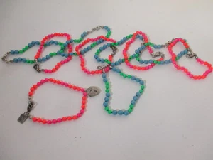 DANNIJO Neon pink Heart locket Charm woob Bead Bracelet NWOT $175 - Picture 1 of 9