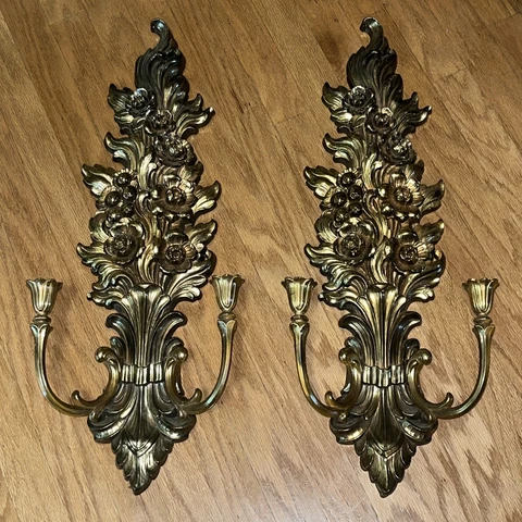 Vintage Syroco 4133  SCONCE Hollywood Regency HOME INTERIORS Wall Candle Holder Cover