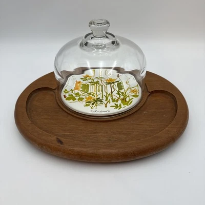 Bandeja de galletas de queso Goodwood Spice of Life vintage años 70 tablero cúpula de vidrio Foto 1 de 4
