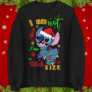 Funny Stitch Size Christmas Jumper Cute Elf Festive Holiday Gift Xmas Jumper Top - Picture 1 of 7