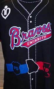RARE MLB BASEBALL ATLANTA GWINNETT STRIPERS BRAVES FIRE POLICE MAN XL T SHIRT - Picture 1 of 5