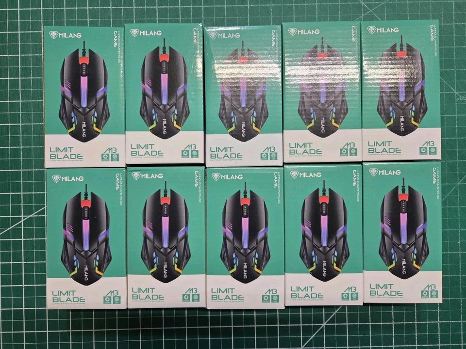10 pc LOT Milang Limit Blade RGB Gaming Mouse  Wired USB Ergonomic Hi DPI BLACK - Image 1 of 1