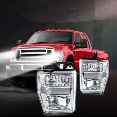 Fits Ford F-250 F-350 F-450 F-550 Super Duty 2008-2010 Headlights Assembly Pair - Image 1 of 4