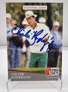 Tarjeta de novato Chi Chi Rodriguez Pro Set 1991 automática (firmada a mano) #277: casi como nueva - Imagen 1 de 8