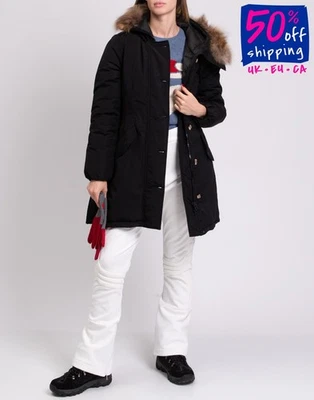 RRP €440 TOY G Black Parka Jacket Size XL Padded Adjustable Waist Hooded Zipped - Image 1 of 4