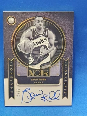 SPUD WEBB 2024 NOIR SNAPSHOT SIGNATURES #SNP-SWB GOLD 🔥SP BOOKEND 25/25🔥 HAWKS - Image 1 of 3